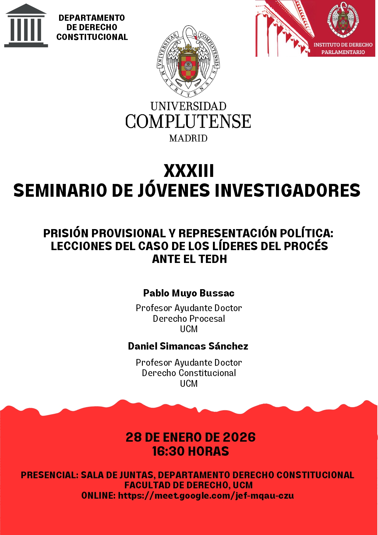 Seminario Jóvenes investigadores: STEDH asunto Sánchez i Picanyol y otros c. España (28 enero 2026)